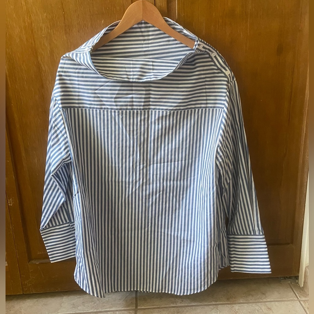 NWOT ZARA Pinstripe Cotton Top